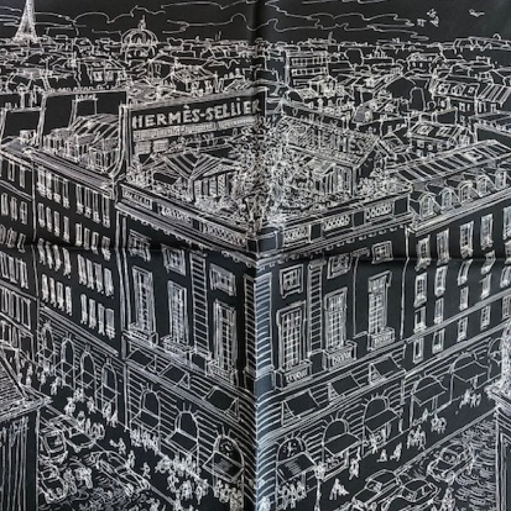 Hermes 45cm "Un Jardin Sur Le Toit" scarf, hard to find, like NEW